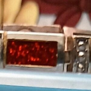 Unk Silver Bracelet with Red, Green, and Purple Accents